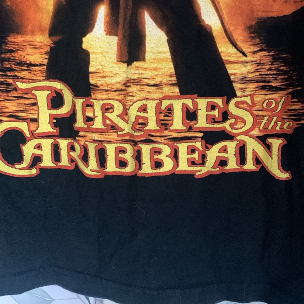 Disney Black Cotton T-Shirt Pirates of the Caribbean - Picture 3 of 4